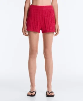 Gewaschene Shorts aus Zopfstrick Gewaschene Shorts aus Zopfstrick