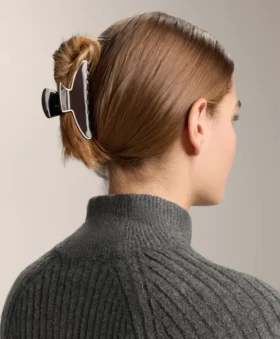 Grosse Haarschmuck-Klammer mit Paspel