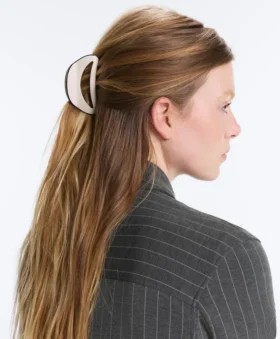 Grosse Haarschmuck-Spange mit Paspel
