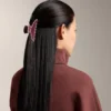 Grosse Haarschmuck-Spange mit Paspel