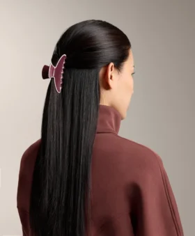 Grosse Haarschmuck-Spange mit Paspel
