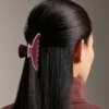 Grosse Haarschmuck-Spange mit Paspel