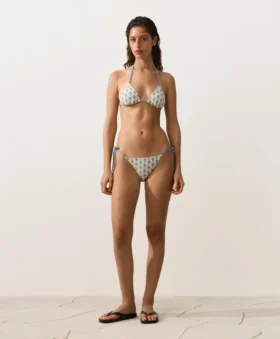 Bikinis-Slip mit mittlerer Bedeckung und Wellenmuster aus Häkelstoff