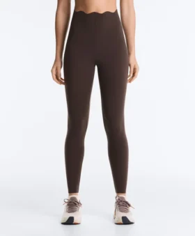 Hoch geschnittene, Compressive-Core-Control-Leggings in Knöchellänge mit Wellenmuster