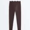 Hoch geschnittene, Compressive-Core-Control-Leggings in Knöchellänge mit Wellenmuster Hoch geschnittene, Compressive-Core-Control-Leggings in Knöchellänge mit Wellenmuster