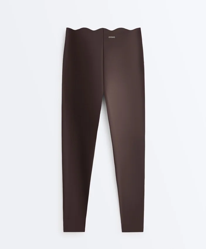 Hoch geschnittene, Compressive-Core-Control-Leggings in Knöchellänge mit Wellenmuster Hoch geschnittene, Compressive-Core-Control-Leggings in Knöchellänge mit Wellenmuster