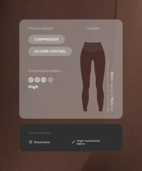 Hoch taillierte, Compressive, Core Control, knöchellange Leggings