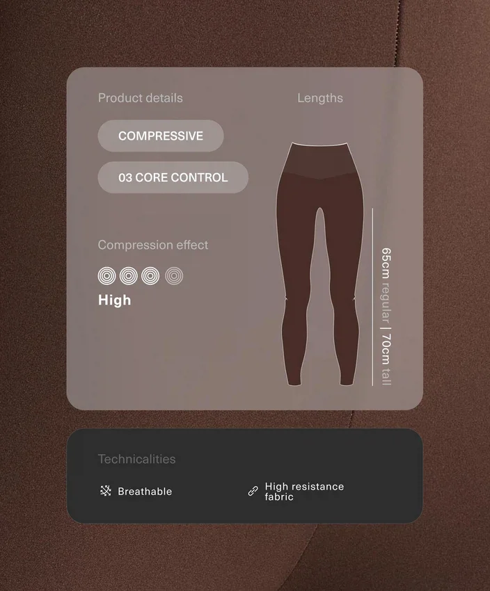 Hoch taillierte, Compressive, Core Control, knöchellange Leggings Hoch taillierte, Compressive, Core Control, knöchellange Leggings