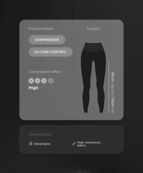 Hoch taillierte, Compressive, Core Control, knöchellange Leggings