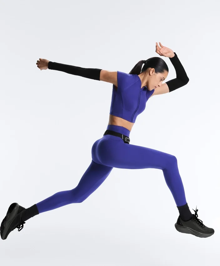 Hoch taillierte, Compressive, reflektierende, knöchellange Leggings Hoch taillierte, Compressive, reflektierende, knöchellange Leggings