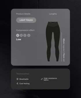 Hoch taillierte, knöchellange Light Touch-Leggings mit V-Ausschnitt, 65 cm