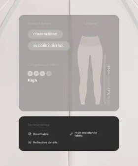 Hochgeschnittene, kompressive, reflektierende Core Control-Leggings in Knöchellänge