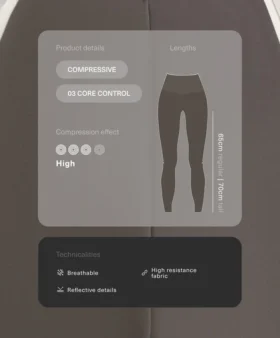 Hochgeschnittene, kompressive, reflektierende Core Control-Leggings in Knöchellänge