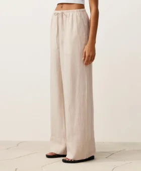 Hose aus 100 % Leinen mit geradem Bein