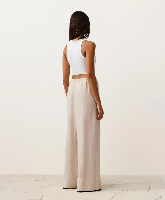 Hose aus 100 % Leinen mit geradem Bein Hose aus 100 % Leinen mit geradem Bein