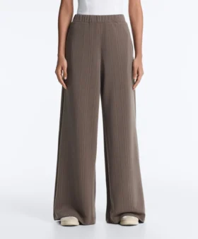 Hose mit geradem Bein, asymmetrischem Streifen und Modal
