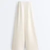 Hose mit geradem Bein aus Soft Touch-Modal und Paspelierung