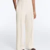 Hose mit geradem Bein aus Soft Touch-Modal und Paspelierung