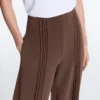 Hose mit geradem Bein aus Soft Touch-Modal und Paspelierung