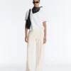 Hose mit geradem Bein aus Soft Touch-Modal und Paspelierung