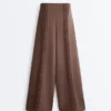 Hose mit geradem Bein aus Soft Touch-Modal und Paspelierung