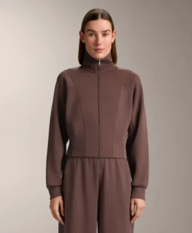 Jacke aus gebürstetem Rippstrick mit Modal