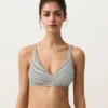 Jacquard-Halter-Bikinioberteil mit Polka-Dots Jacquard-Halter-Bikinioberteil mit Polka-Dots