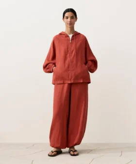 Kapuzenjacke aus 100 % Leinen
