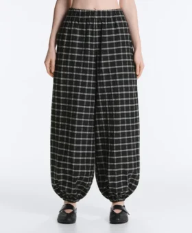 Karierte Bloomer-Hose aus Baumwolle