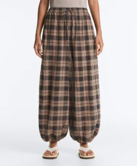 Karierte Bloomer-Hose aus Baumwollmischung