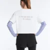 Kastenförmiges, kurzes T-Shirt aus Baumwollmischung mit Aufdruck