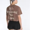 Kastenförmiges, kurzes T-Shirt aus Baumwollmischung mit Aufdruck