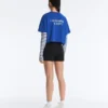 Kastenförmiges, kurzes T-Shirt aus Baumwollmischung mit Aufdruck