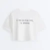 Kastenförmiges, kurzes T-Shirt aus Baumwollmischung mit Aufdruck