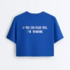 Kastenförmiges, kurzes T-Shirt aus Baumwollmischung mit Aufdruck