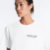Kastenförmiges T-Shirt aus Baumwollmischung mit Slogan