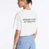 Kastenförmiges T-Shirt aus Baumwollmischung mit Slogan