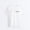 Kastenförmiges T-Shirt aus Baumwollmischung mit Slogan