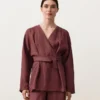Kimono-Hemd aus 100 % Leinen