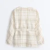 Kimono-Hemd aus einer Mischung aus Leinen und Lyocell mit Karomuster Kimono-Hemd aus einer Mischung aus Leinen und Lyocell mit Karomuster