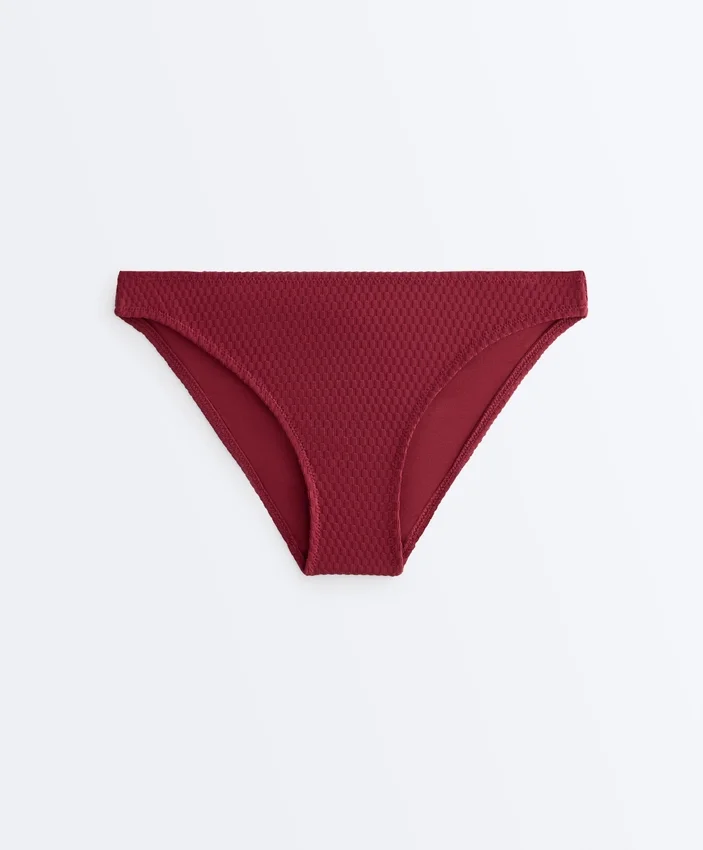 Klassische Bikinis-Slips aus Jacquard mit Mini-Karomuster Klassische Bikinis-Slips aus Jacquard mit Mini-Karomuster
