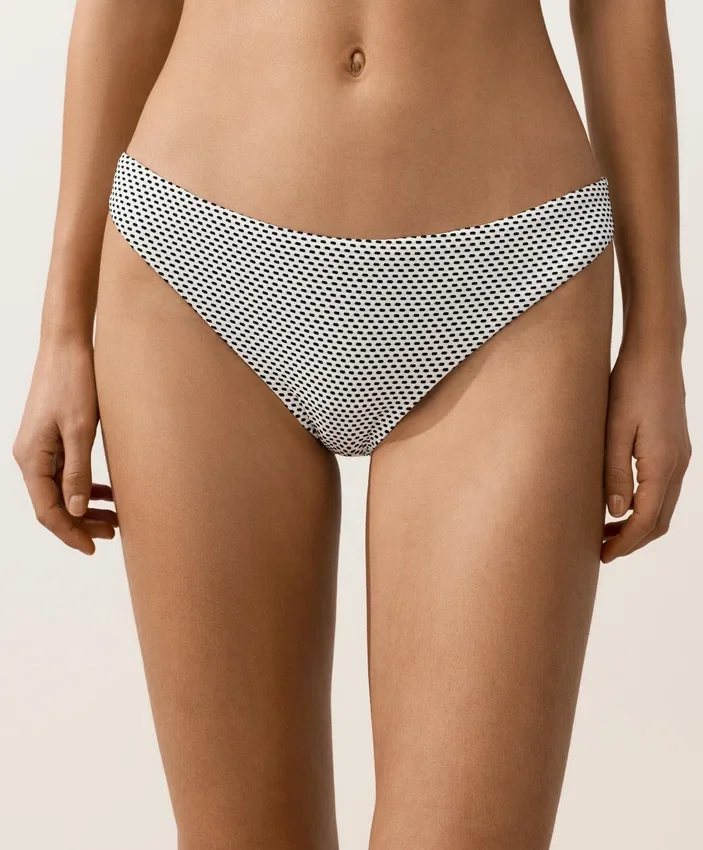 Klassische Bikinis-Slips aus Jacquard mit Polka-Dots Klassische Bikinis-Slips aus Jacquard mit Polka-Dots
