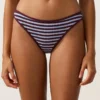 Klassische Bikinis-Slips aus strukturiertem Streifenstoff Klassische Bikinis-Slips aus strukturiertem Streifenstoff