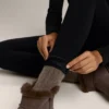Knöchellange, hoch geschnittene, super-extra-warme, nahtlose 70-cm-Leggings