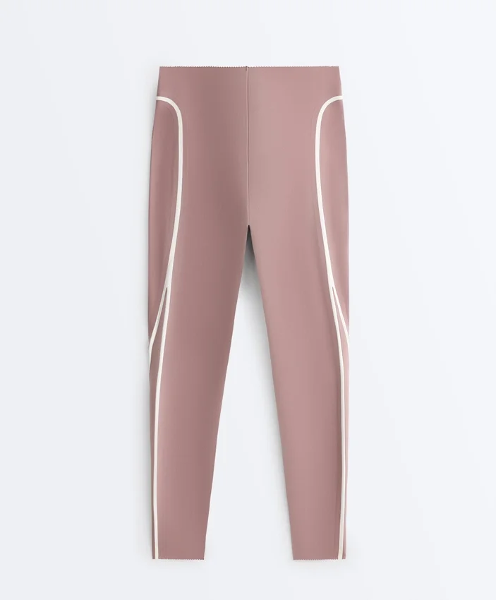 Knöchellange Leggings mit hoher Taille, Compressive Core Control und Kontrastdetails Knöchellange Leggings mit hoher Taille, Compressive Core Control und Kontrastdetails