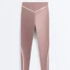 Knöchellange Leggings mit hoher Taille, Compressive Core Control und Kontrastdetails Knöchellange Leggings mit hoher Taille, Compressive Core Control und Kontrastdetails