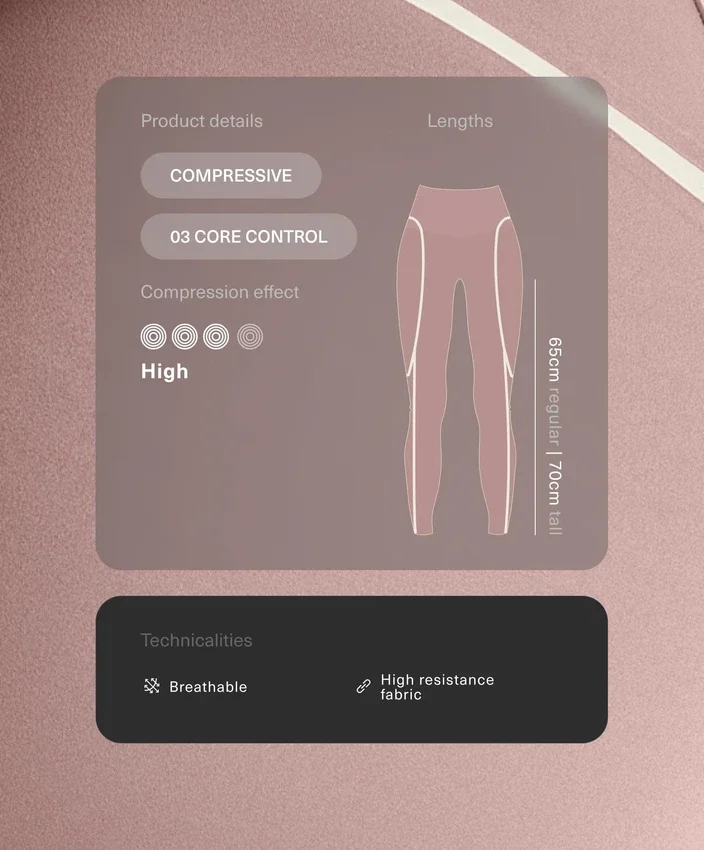 Knöchellange Leggings mit hoher Taille, Compressive Core Control und Kontrastdetails Knöchellange Leggings mit hoher Taille, Compressive Core Control und Kontrastdetails