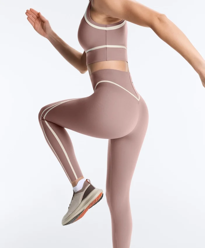 Knöchellange Leggings mit hoher Taille, Compressive Core Control und Kontrastdetails Knöchellange Leggings mit hoher Taille, Compressive Core Control und Kontrastdetails