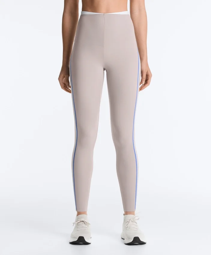 Kontrastfarbene, knöchellange Compressive Leggings mit hoher Taille Kontrastfarbene, knöchellange Compressive Leggings mit hoher Taille