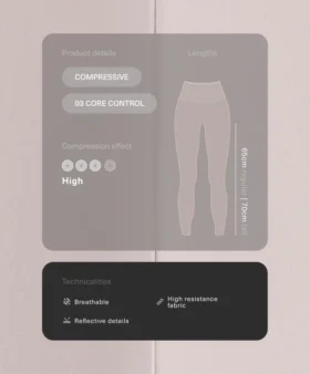 Kontrastfarbene, knöchellange Compressive Leggings mit hoher Taille
